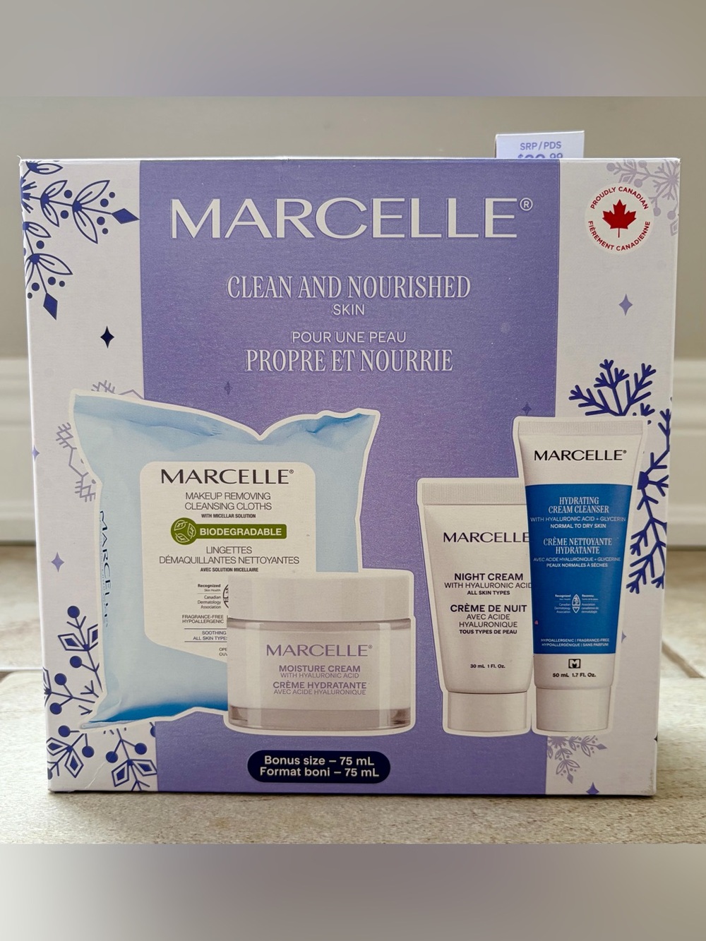 BNIB Marcelle Skincare Set - Clean & Nourished. Canadian made. Fully sealed
